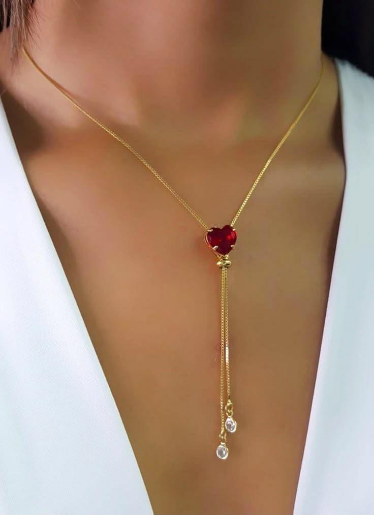 [À VALIDER] Collier Pendentif Cœur Rouge